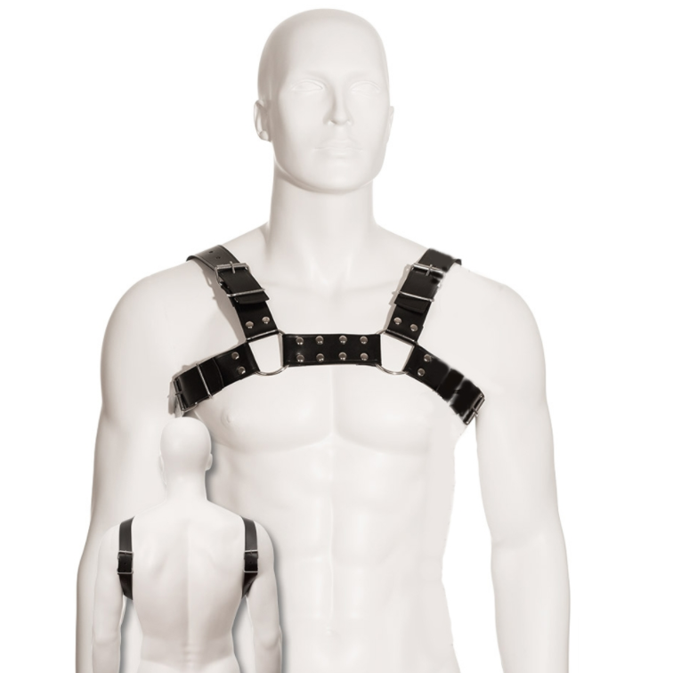 Leather Body – Harnais bull dog noir