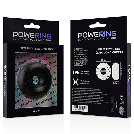 POWERING - SUPER FLEXIBLE Y RESISTENT ANILLO PENE 5CM PR08 NEGRO