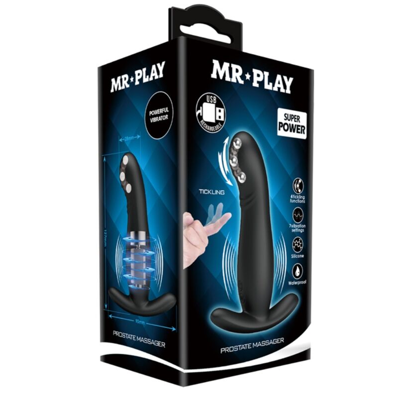 MR PLAY - RECHARGEABLE NEGRO PROSTATA MASAJEADOR