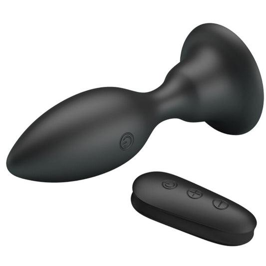MR PLAY - ANAL PLUG WITH BLACK VIBRATION CONTROL REMOTE