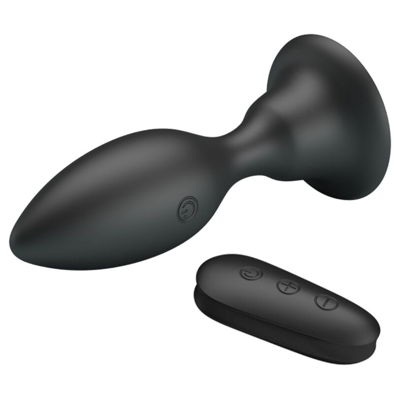 MR PLAY - ANALE PLUG MET ZWARTE VIBRATIECONTROLE OP AFSTANDSBEDIENING