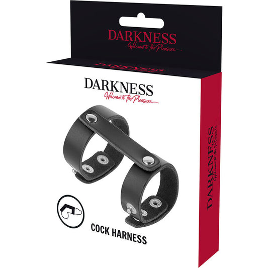DARKNESS - ANILLO PENE Y TESTICULOS ADJUSTABLE LEATHER