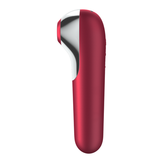 SATISFYER - DUAL LOVE VIBRADOR Y SUCCIONADOR WITH AIRE PULSADO ROJO