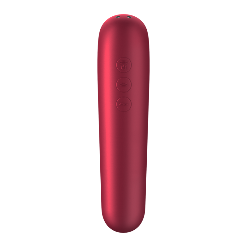 SATISFYER - DUAL LOVE VIBRADOR Y SUCCIONADOR WITH AIRE PULSADO ROJO