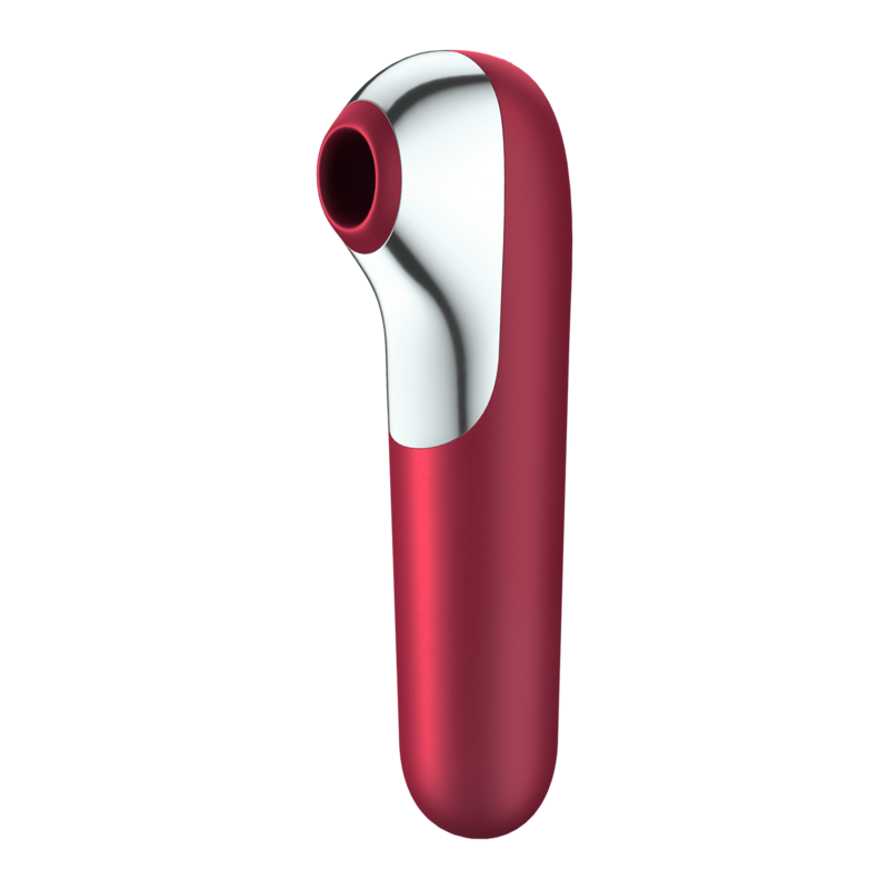 SATISFYER - DUAL LOVE VIBRADOR Y SUCCIONADOR WITH AIRE PULSADO ROJO