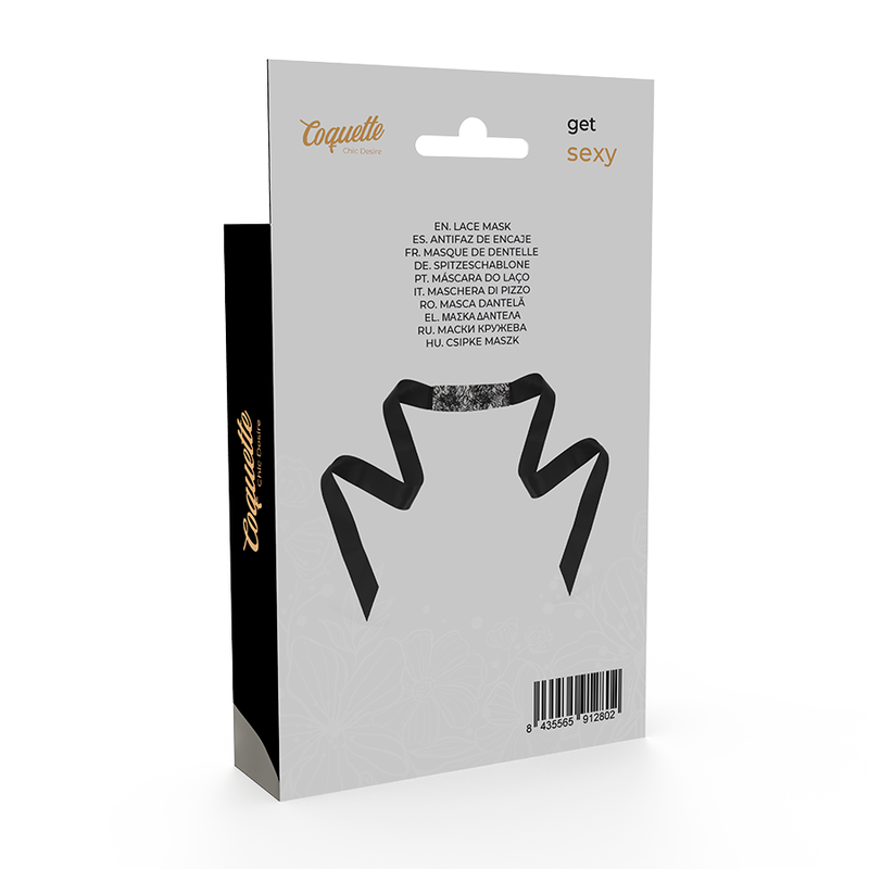 Coquette Chic Desire – Masque en dentelle noire avec ruban