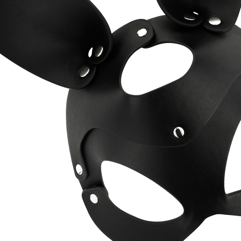 Coquette Chic Desire – Masque en cuir vegan avec oreilles de lapin