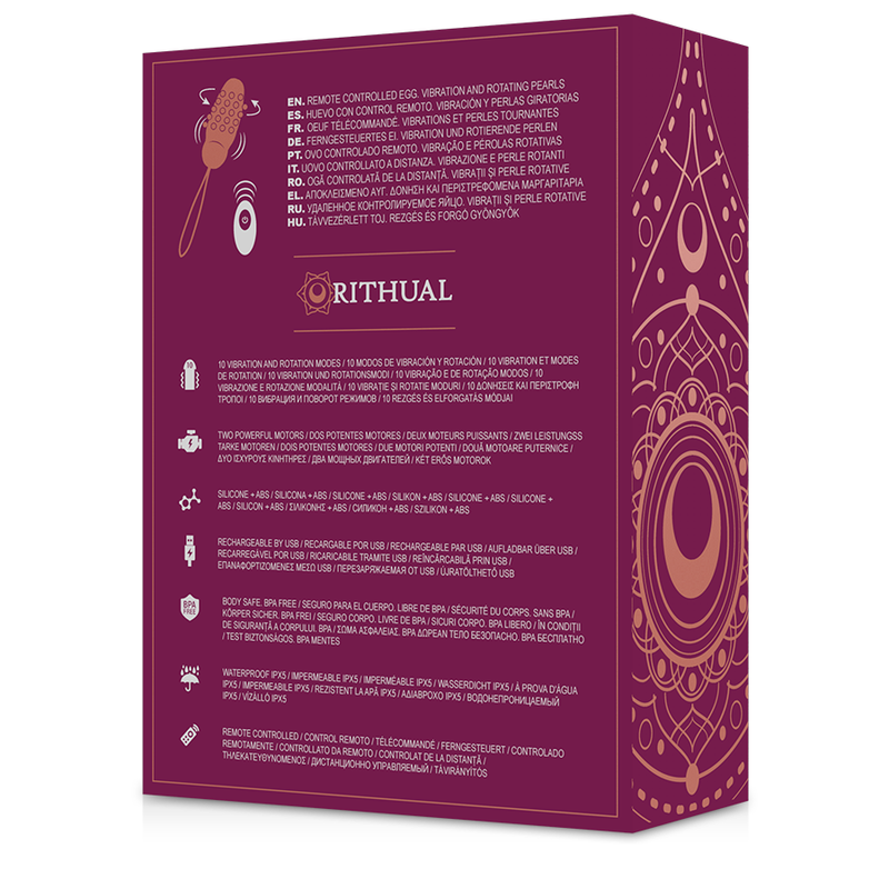 RITHUAL - SITA HUEVO CONTROL REMOTO ROTACIÓN DE BEADS + VIBRACIÓN