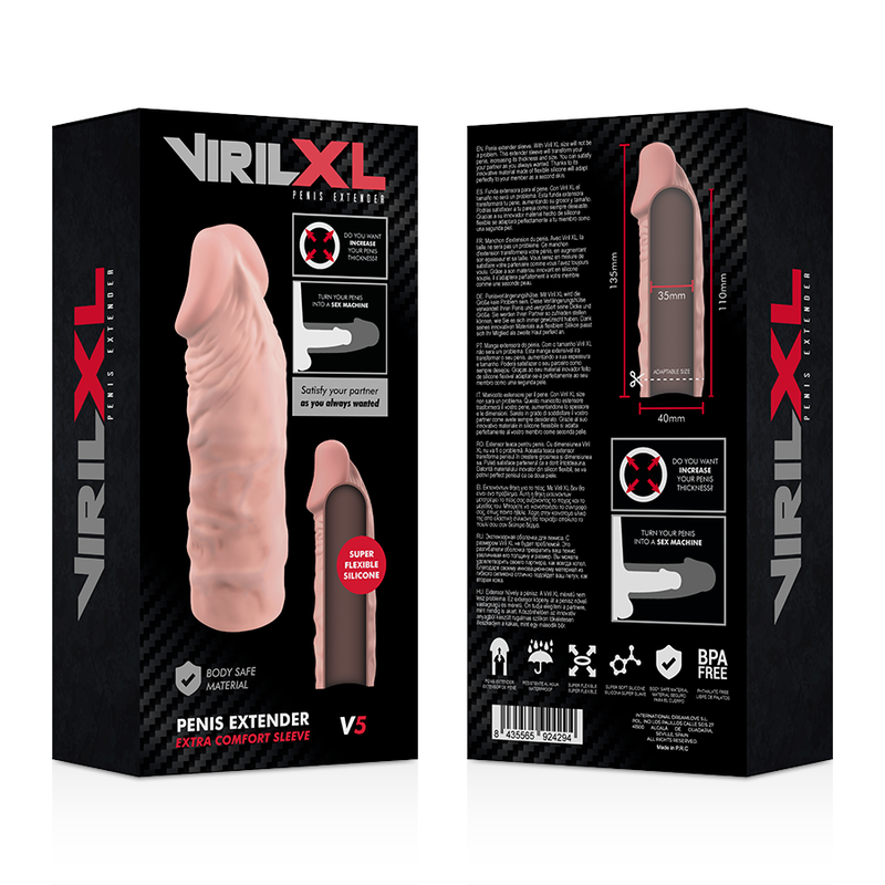 VIRILXL - LIQUID SILICONE PENE EXTENSION V5 NATURAL