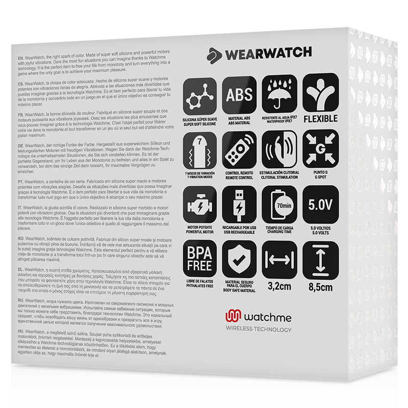 WEARWATCH - VIBRADOR DUBBELE TECHNOLOGIE WATCHME AGUAMARINA / AZABACHE