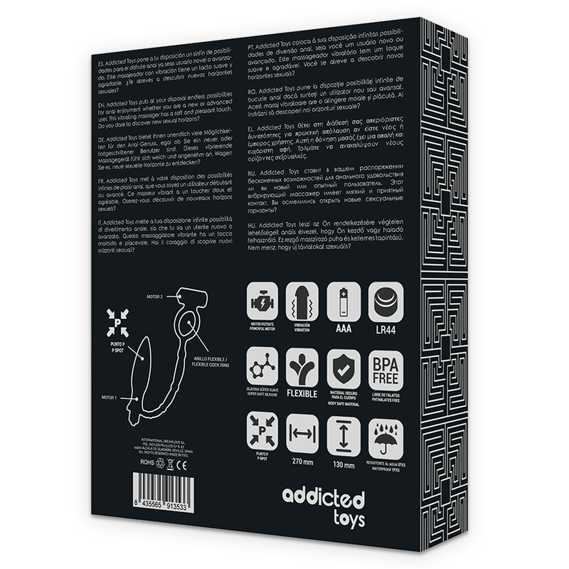 ADDICTED TOYS - ANAALPLUG MET ANILLO VIBRADOR