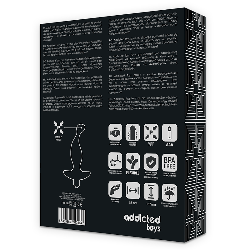 ADDICTED TOYS - ANAL MASAJEADOR WITH VIBRACION NEGRO MODEL 1