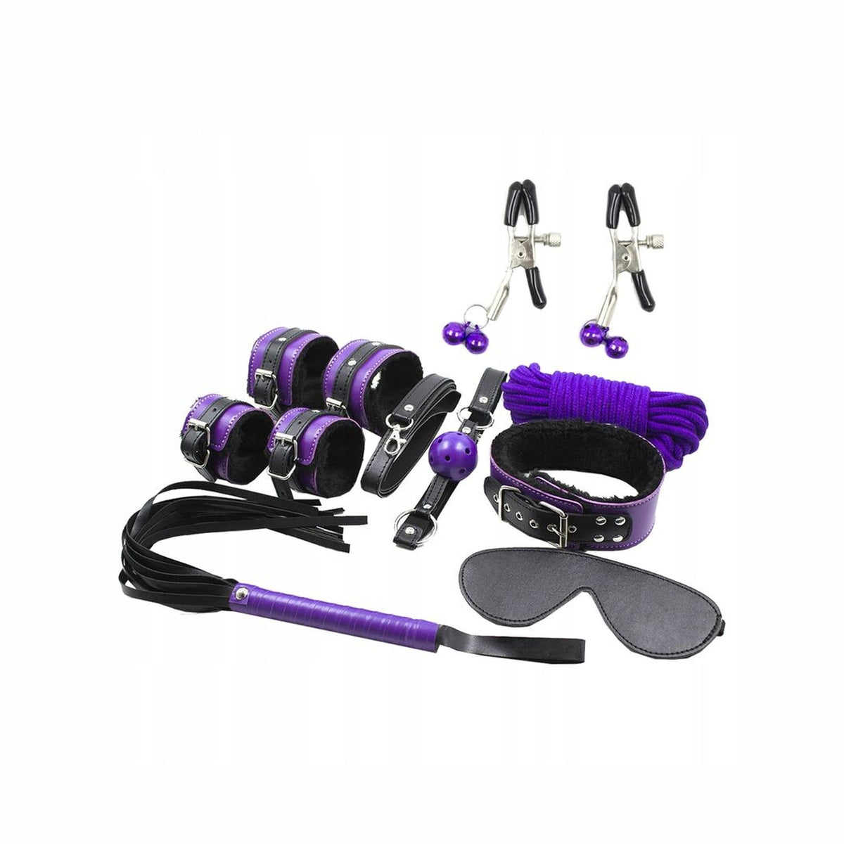 SECRETPLAY - BDSM SET 8PCS PURBLE / NOIR.