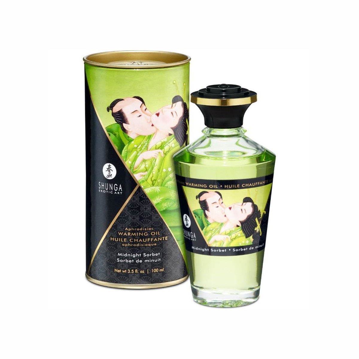 SHUNGA - HUILE DE MASSAGE À EFFET CHALEUR SAVEUR SORBT DE MINUIT 100 ML
