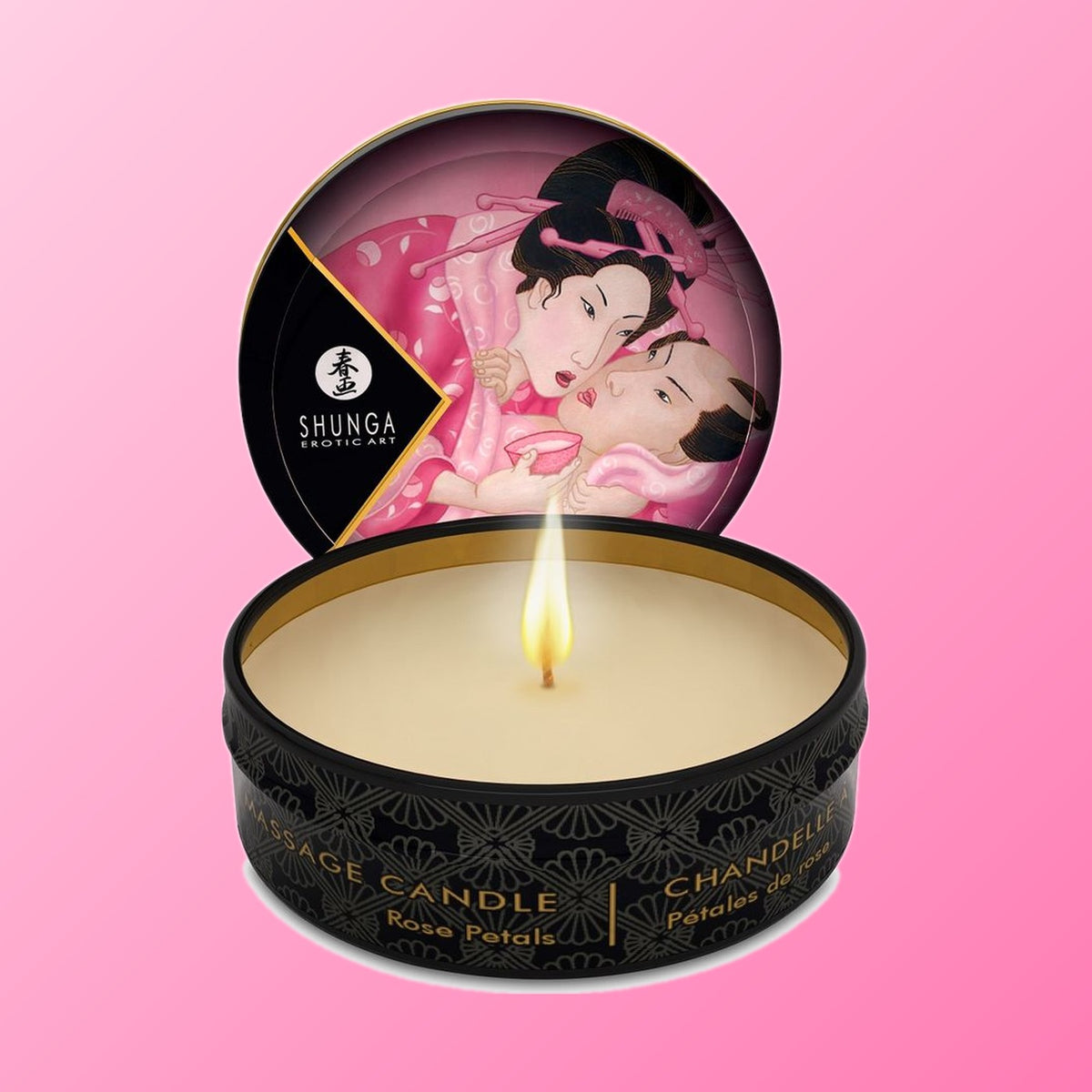 SHUNGA - BOUGIE DE MASSAGE MINI CARESS BY CANDELIGHT ROSES 30 ML