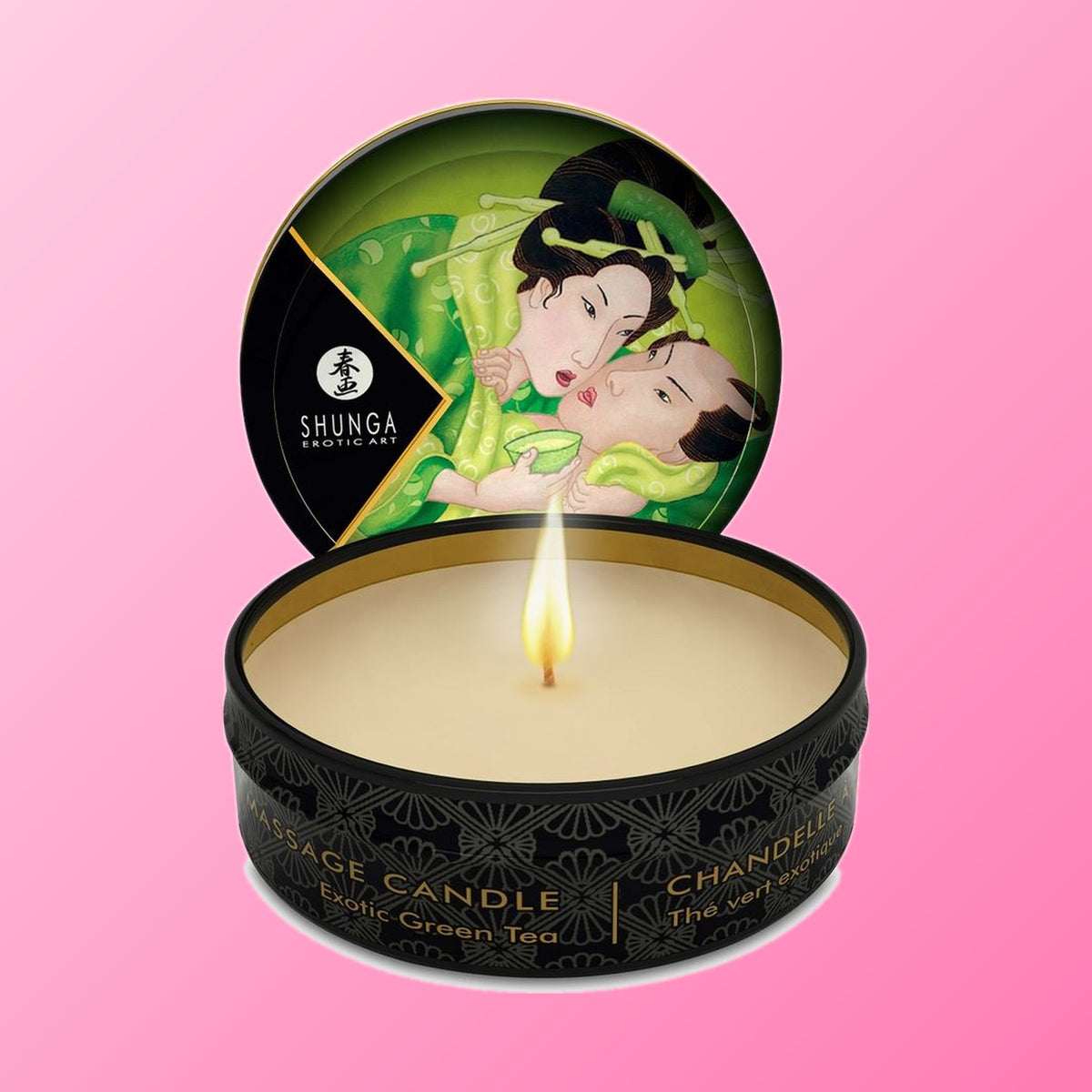 SHUNGA - MINI CARESSE À LA BOUGIE DE MASSAGE T VERT 30 ML