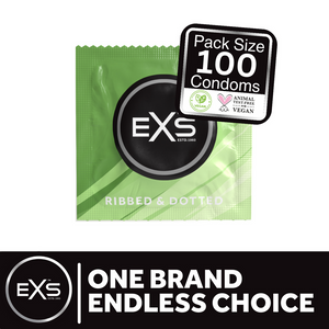 EXS 3 en 1 - Rayé, À pois et Évasé - Préservatifs - 100 Pièces