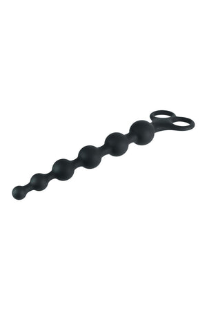 NMC 8 INCH RIBBED SILICONE ANAL BEADS BLACK