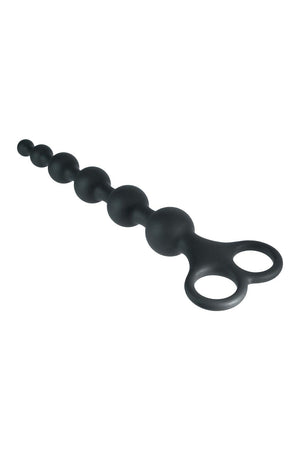 NMC 8 INCH RIBBED SILICONE ANAL BEADS BLACK