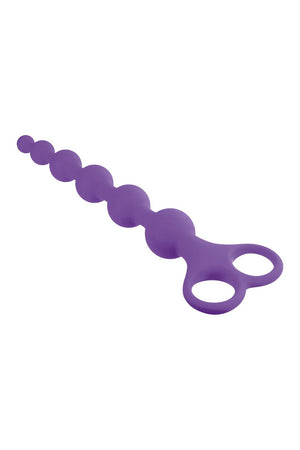NMC 8 INCH RIBBED SILICONE ANAL BEADS PURPLE