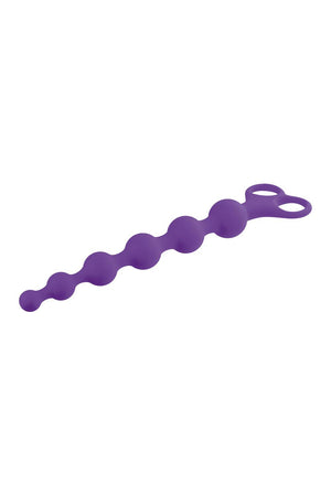 NMC 8 INCH RIBBED SILICONE ANAL BEADS PURPLE