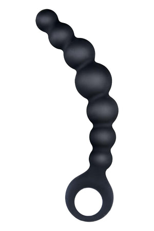 NMC 7 INCH RIBBED SILICONE ANAL BEADS BLACK