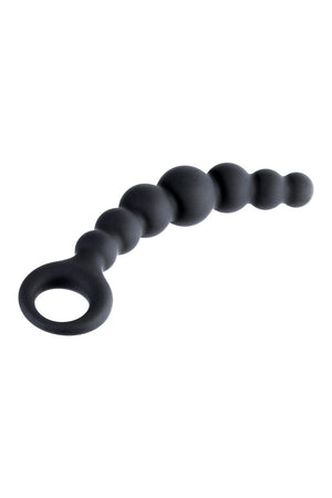 NMC 7 INCH RIBBED SILICONE ANAL BEADS BLACK