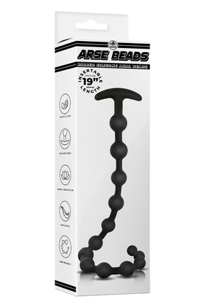 NMC 19 INCH RIBBED SILICONE ANAL BEADS BLACK