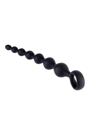 NMC 7 INCH RIBBED SILICONE ANAL BEADS BLACK
