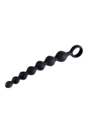NMC 7 INCH RIBBED SILICONE ANAL BEADS BLACK
