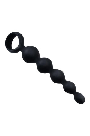 NMC 5.5 INCH RIBBED SILICONE ANAL BEADS BLACK