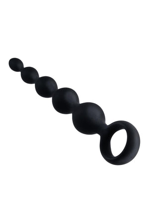 NMC 5.5 INCH RIBBED SILICONE ANAL BEADS BLACK