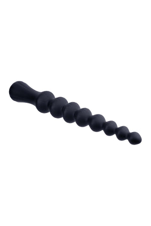 NMC 8.5 INCH RIBBED SILICONE ANAL BALL BEADS BLACK