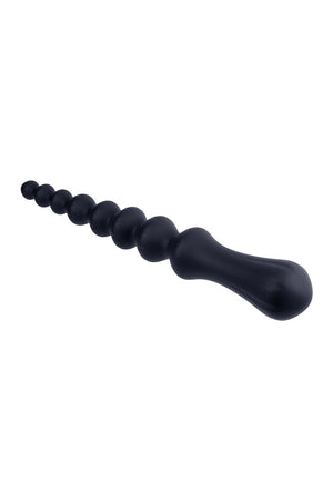 NMC 8.5 INCH RIBBED SILICONE ANAL BALL BEADS BLACK