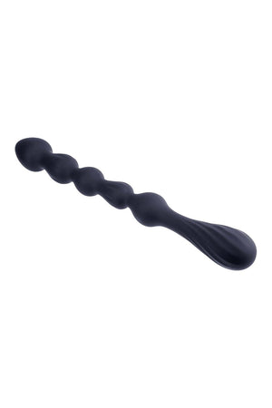 NMC 10.5 INCH RIBBED SILICONE ANAL BALL BEADS BLACK