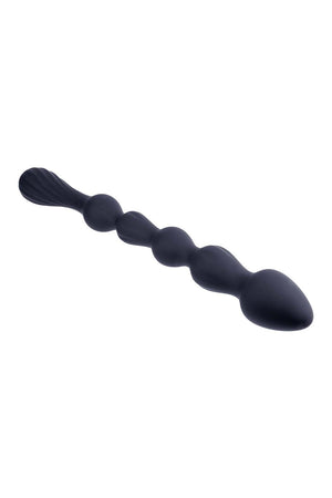 NMC 10.5 INCH RIBBED SILICONE ANAL BALL BEADS BLACK