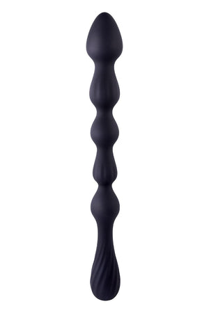 NMC 10.5 INCH RIBBED SILICONE ANAL BALL BEADS BLACK