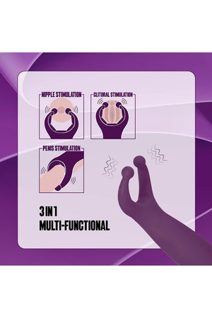 NMC 5 INCH RECHARGEABLE SILICONE 10 FUNCTIONS SPEED STIMULATOR PURPLE