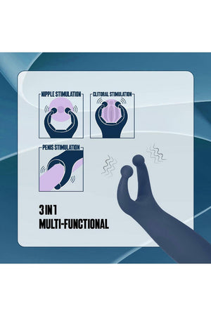 NMC 5 INCH RECHARGEABLE SILICONE 10 FUNCTIONS SPEED VIBRATOR BLUE