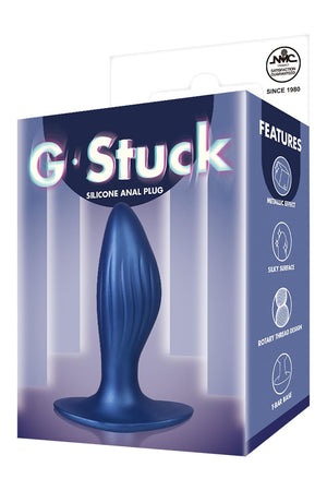 NMC 4.5 INCH SILICONE ANAL PLUG METALLIC BLUE