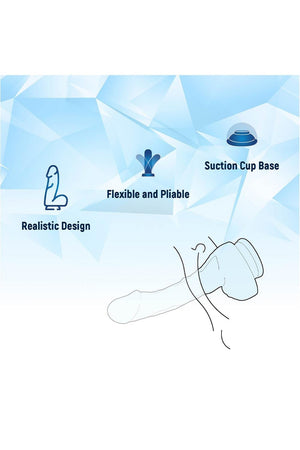 NMC 4 INCH REALISTIC MINI  DILDO WITH SUCTION CUP CLEAR