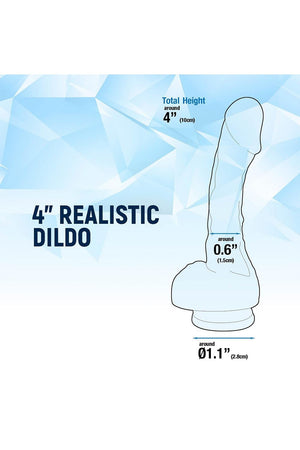 NMC 4 INCH REALISTIC MINI  DILDO WITH SUCTION CUP CLEAR