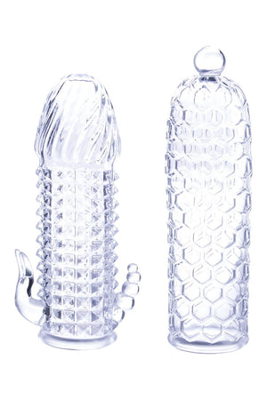 NMC 2 SEDUCTIVE TICKLER SLEEVES SET CLEAR