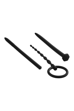NMC 3 IN 1 SILICONE URETHRAL SOUND KIT SET BLACK