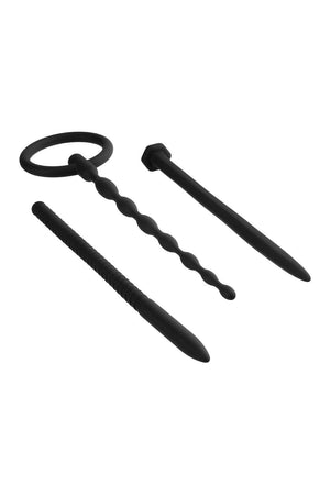 NMC 3 IN 1 SILICONE URETHRAL SOUND KIT SET BLACK