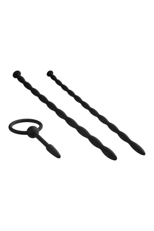 NMC 3 IN 1 SILICONE URETHRAL SOUND KIT SET BLACK