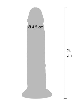 Gode vibrant à prépuce en silicone 24 cm