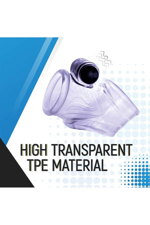 NMC TPE PENIS SLEEVE WITH 10 DYNAMIC RHYTHMS VIBRATING BULLET CLEAR