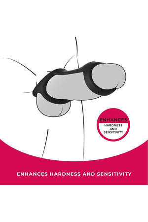 NMC SILICONE COCK STRAP WITH BALL STRETCHER BLACK
