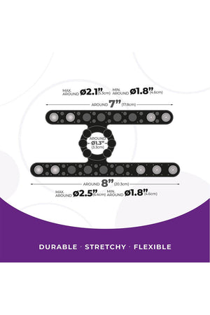 NMC SILICONE COCK STRAP WITH BALL STRETCHER BLACK